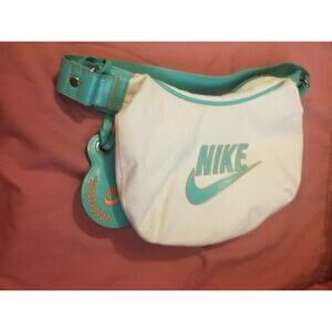 NIKE Leather Clutch Bag 2006 Teal and White Leather
